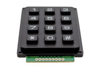 4 × 3 لوحة المفاتيح مصفوفة 12 مفاتيح اللون الأسود 7 × 5.2 × 0.9 سم الحجم مع المواد البلاستيكية