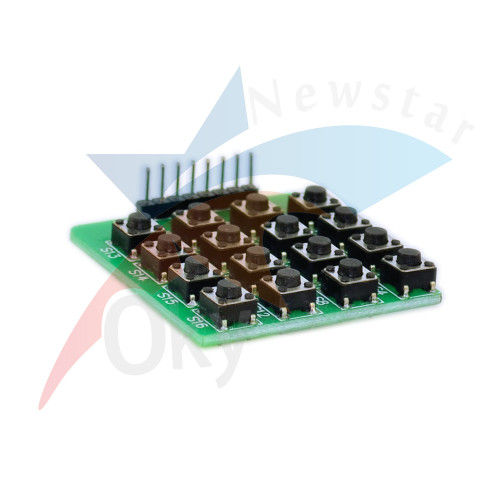 8 دبوس 16 لوحة المفاتيح PCB 4 × 4 نقطة مصفوفة وحدة لاردوينو MCU / AVR / ARM