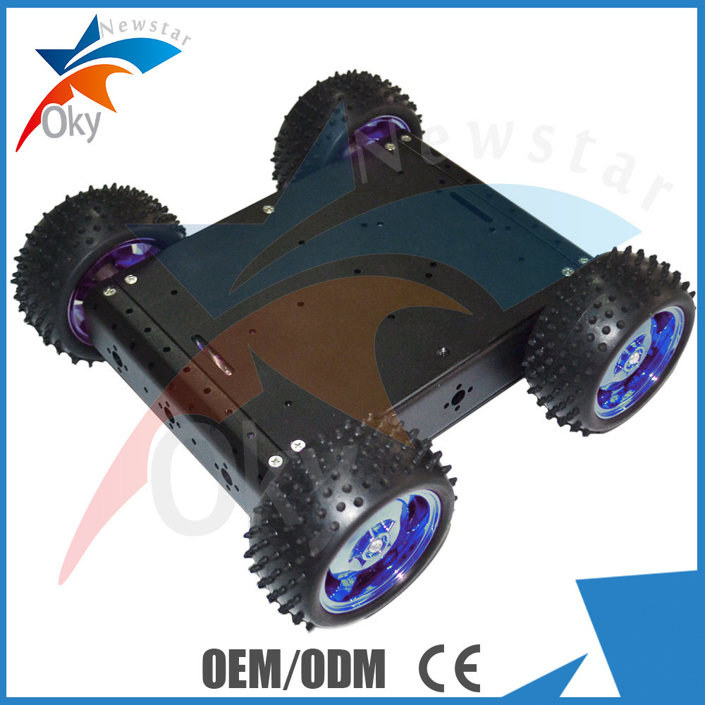 RC سيارة ديي روبوت كيت 4WD محرك السيارة الألومنيوم الكهربائية الذكية روبوت منهاج